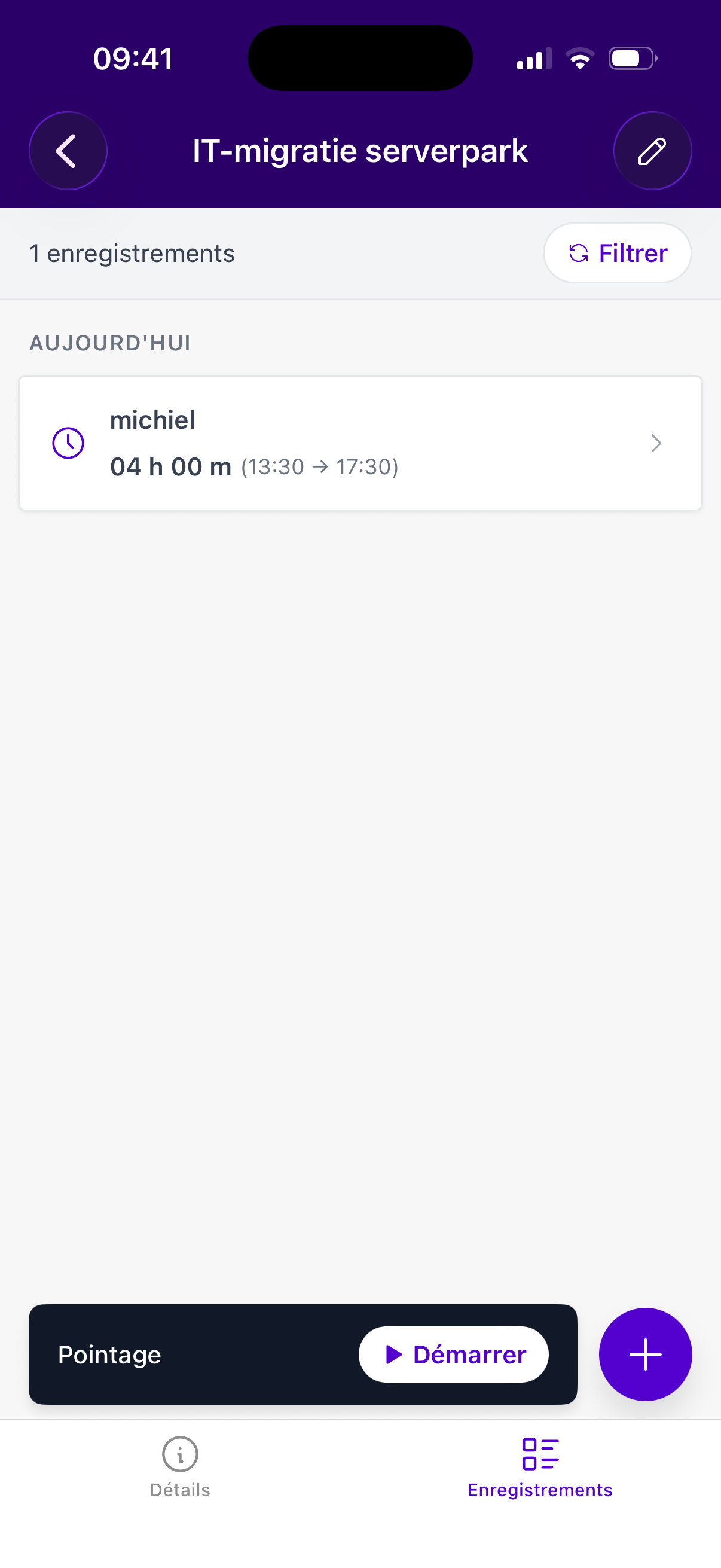 Suivi du temps avec minuteur