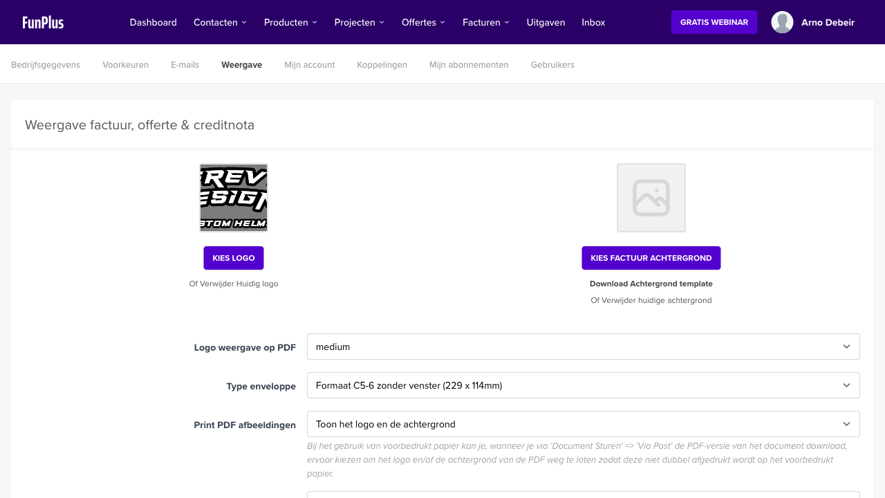 Factuurinstellingen configureren